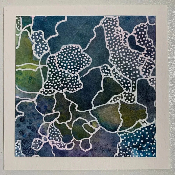 Original Handmade Abstract Watercolor Card Set - 6 Unique Blank Note Cards OOAK - Picture 10 of 12